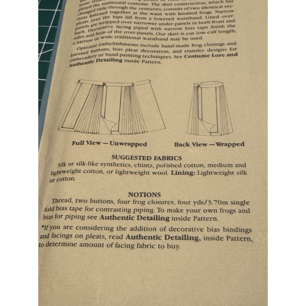 Folkwear 115 Chinese Skirt Sewing Pattern 1982 Low-Calf Length Sizes Petite-XL - Picture 2 of 11